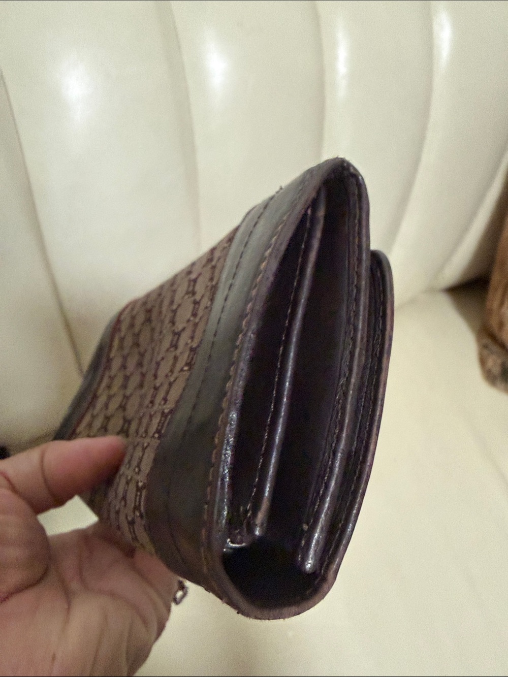 Celine Brown Monogram Continental Clutch Wallet with Black Trim - Picture 7 of 16